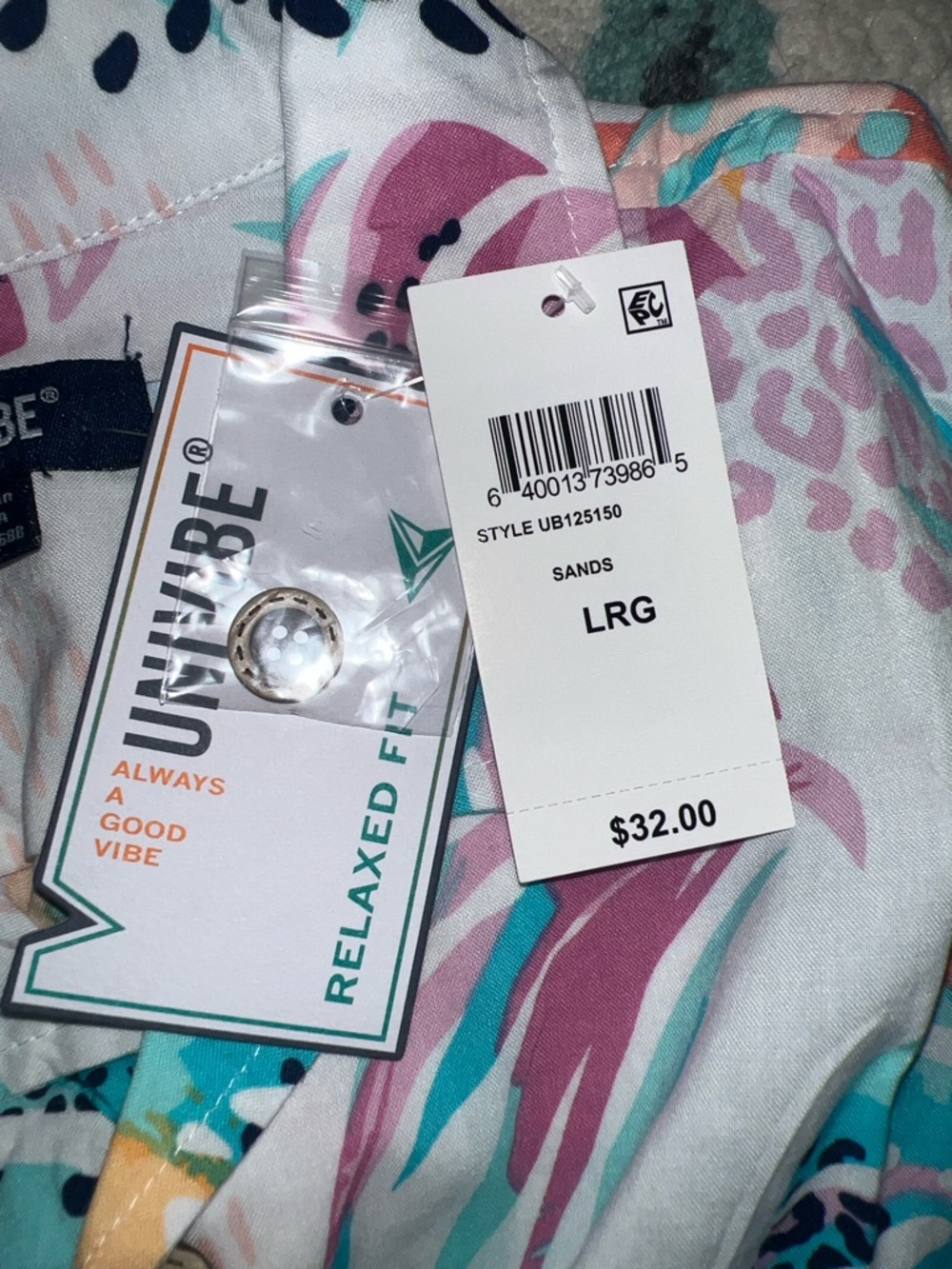 NEW UNIVIBE Boys White Tropical Button-Down Relaxed Fit Shirt - Picture 7 of 7